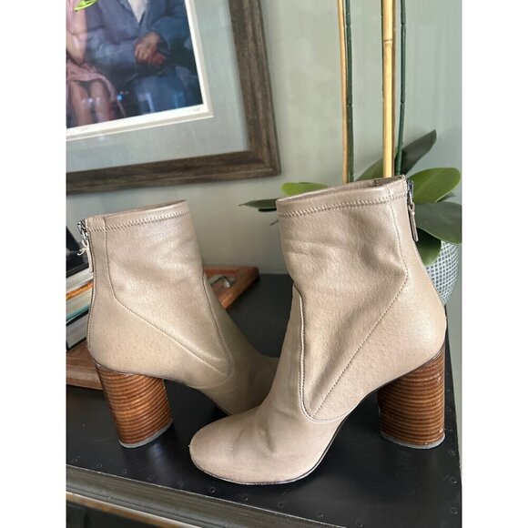 Mercedes Castillo Stretch Nappa Dessa Round Toe Boots Tan Brown Womens Size 38 - Picture 7 of 11